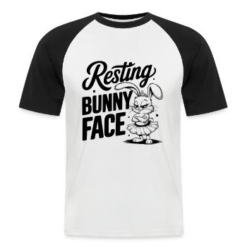 Resting Bunny Face - Men's Baseball T-Shirt - white/black - Front - Nik (191cm)