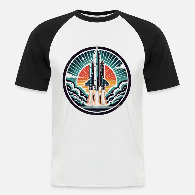 Space shuttle Spaceship - Männer Baseball-T-Shirt - Weiß/Schwarz