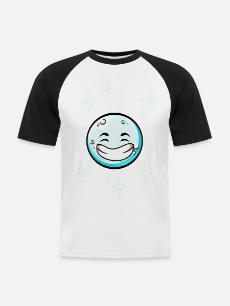 Schneeball #9/9 - Männer Baseball-T-Shirt - Weiß/Schwarz