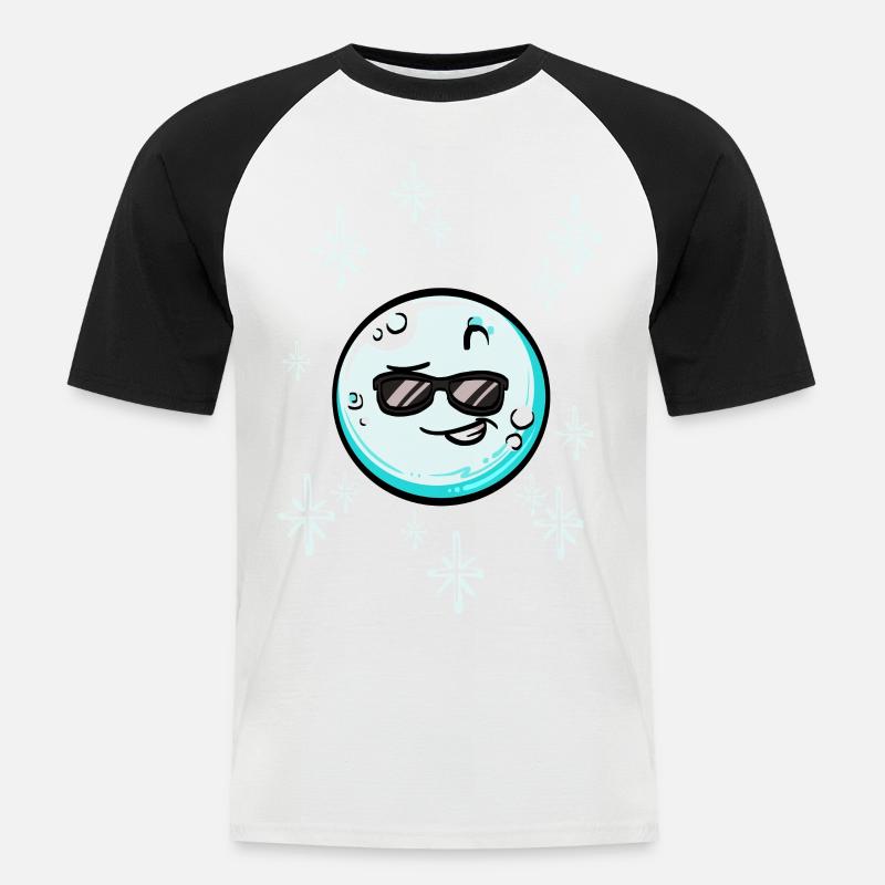 Schneeball #8/9 - Männer Baseball-T-Shirt - Weiß/Schwarz