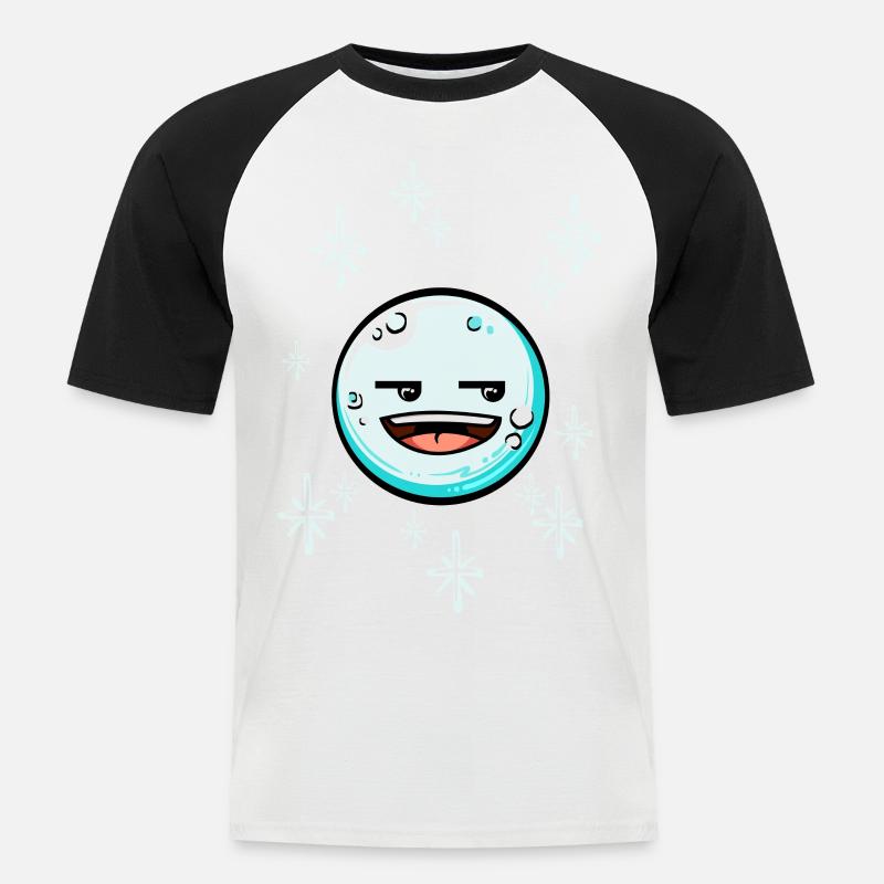 Schneeball #5/9 - Männer Baseball-T-Shirt - Weiß/Schwarz