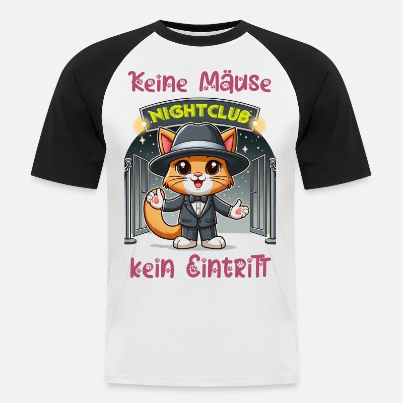 Keine Mäuse (Geld) - kein Eintritt - Männer Baseball-T-Shirt - Weiß/Schwarz