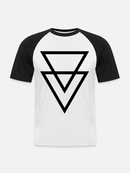 Triangles Symbols Vector - Men's Baseball T-Shirt - white/black
