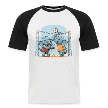 Elefanten-Stachel - Männer Baseball-T-Shirt - Weiß/Schwarz - Vorne - Nik (191cm)