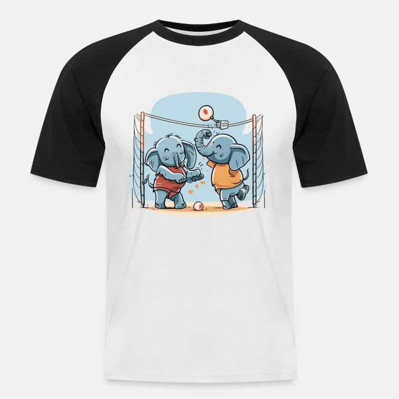 Elephant Spike - T-shirt baseball manches courtes Homme - blanc/noir