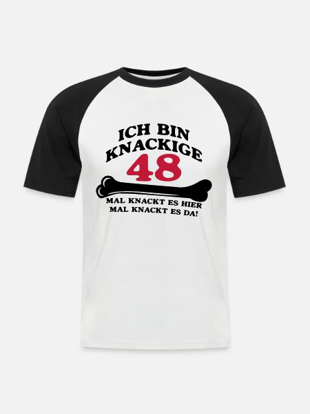 Birthday - I'm 48 Crunchy - Men's Baseball T-Shirt - white/black