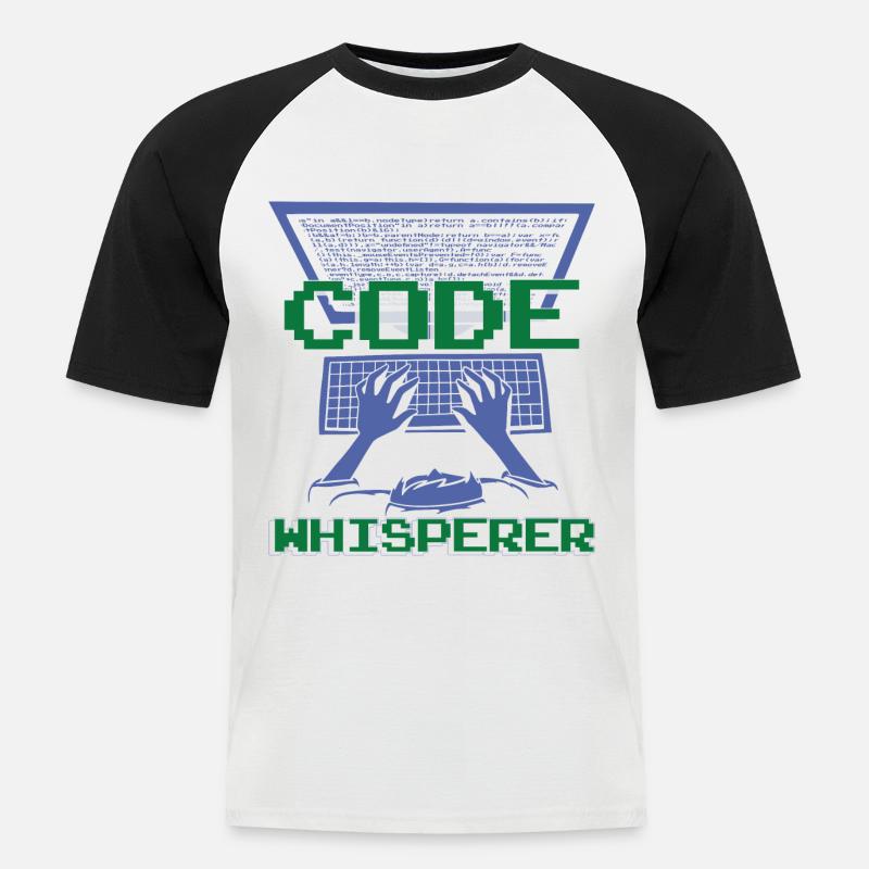 Code Whisperer - Men's Baseball T-Shirt - white/black
