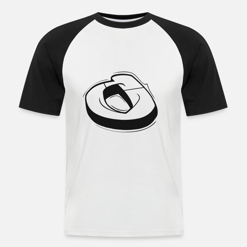O - Männer Baseball-T-Shirt - Weiß/Schwarz
