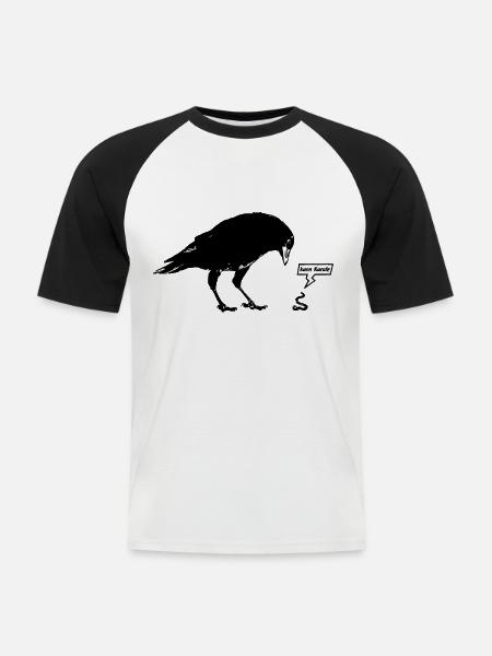 INOLA - Crow vs Karate-Wurm - Männer Baseball-T-Shirt - Weiß/Schwarz