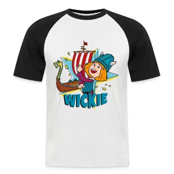 Wickie Und Die Starken Männer Wikingerschiff - Männer Baseball-T-Shirt - Weiß/Schwarz - Vorne - Nik (191cm)