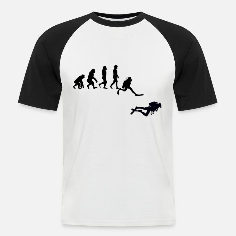 Evolution Diving - Men's Baseball T-Shirt - white/black