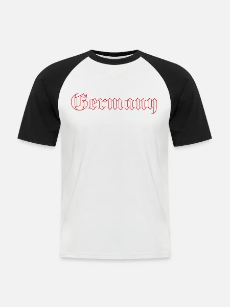 Germany - Männer Baseball-T-Shirt - Weiß/Schwarz