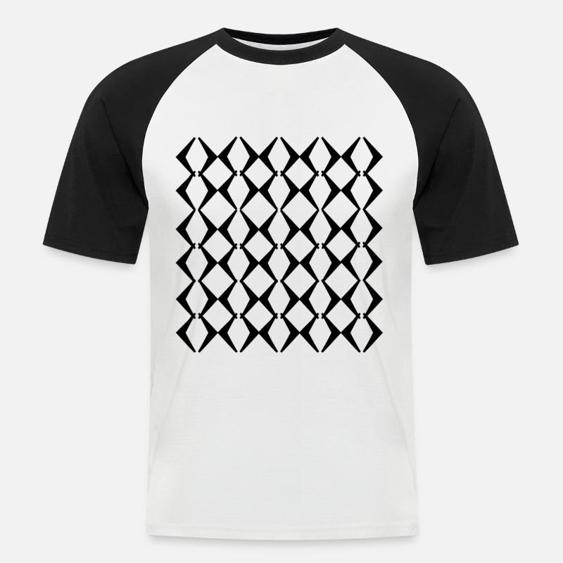 Uni Mode - Männer Baseball-T-Shirt - Weiß/Schwarz