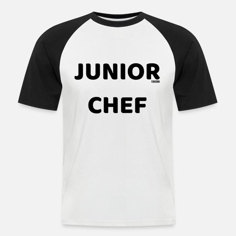 Junior Chef lustig Geschenk - Männer Baseball-T-Shirt - Weiß/Schwarz