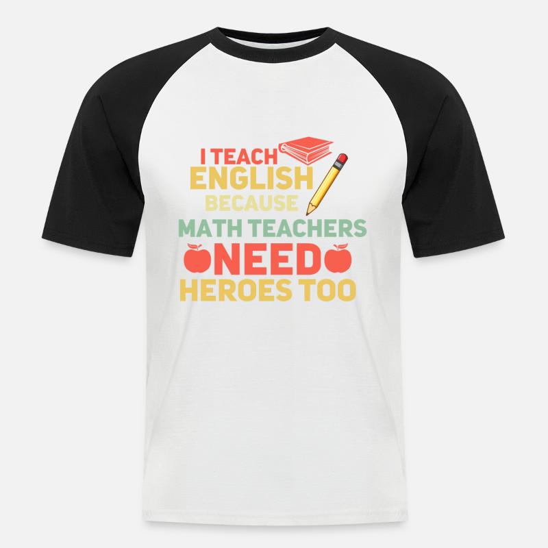 ESL Lehrer Englisch Lehrer - Männer Baseball-T-Shirt - Weiß/Schwarz