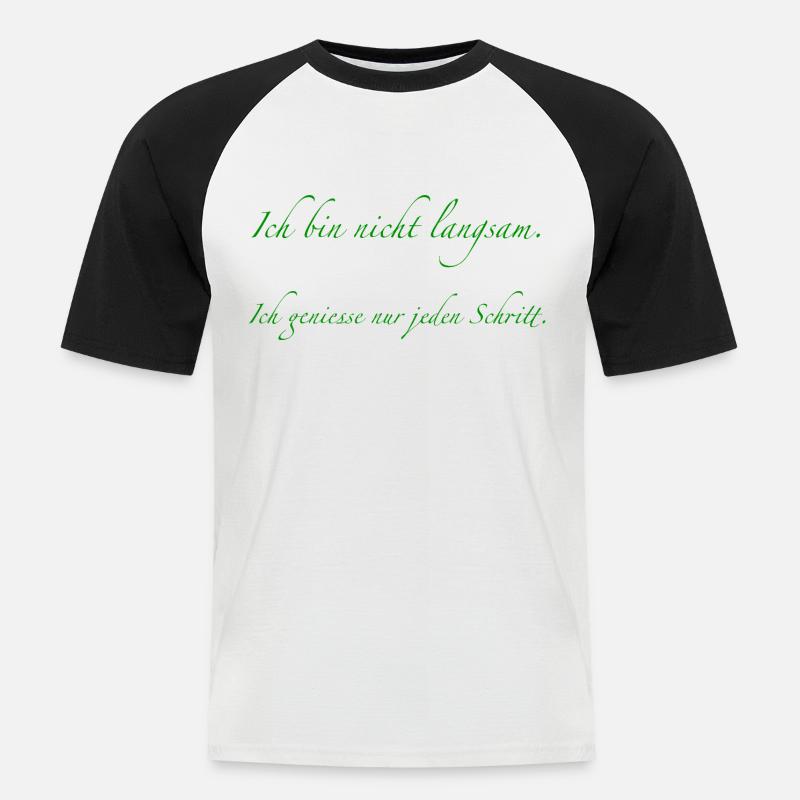 ich bin nicht langsam - Männer Baseball-T-Shirt - Weiß/Schwarz
