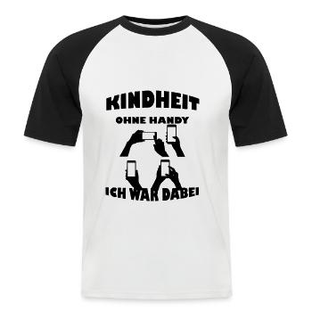 Childhood Mobile Phone - Men's Baseball T-Shirt - white/black - Front - Nik (191cm)