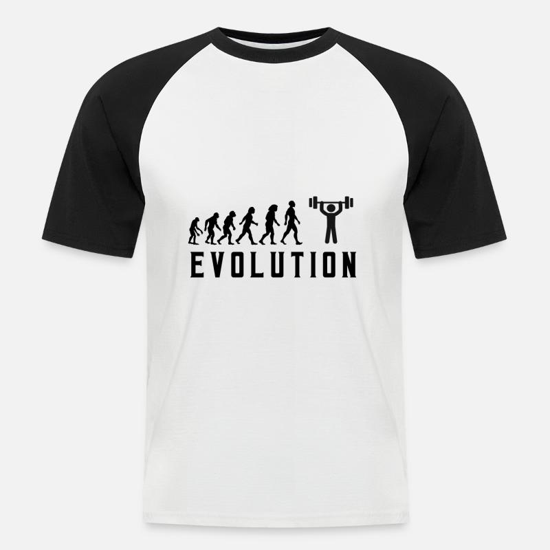 Evolution Bodybuliding Évolution de - T-shirt baseball manches courtes Homme - blanc/noir