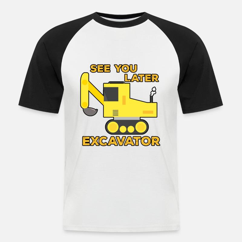 Excavator Construction Site Construction Worker Construction Later I Gift - Men's Baseball T-Shirt - white/black