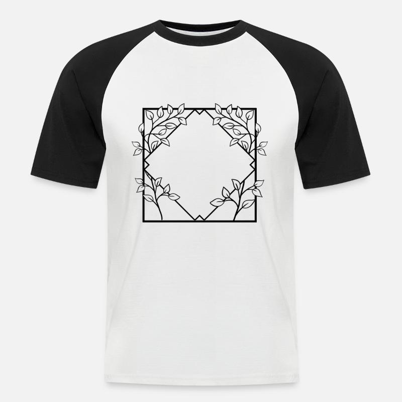 Frame with branches Square frame - Men's Baseball T-Shirt - white/black