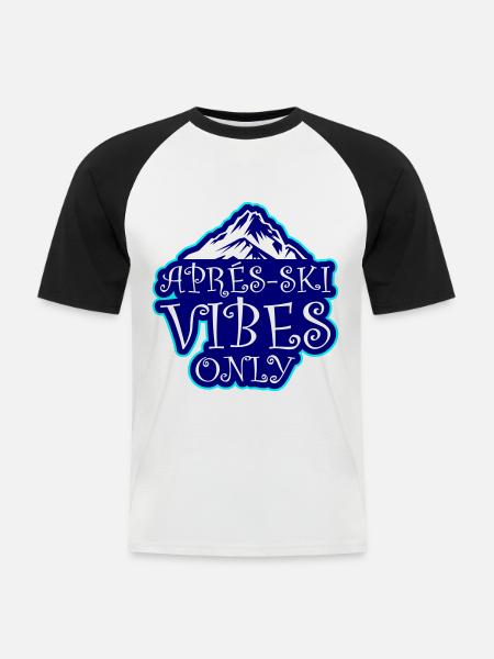 Après-ski vibes only - Men's Baseball T-Shirt - white/black