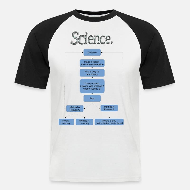 Science flowchart - Men's Baseball T-Shirt - white/black