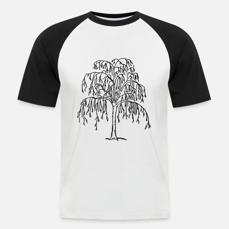 tree - Men's Baseball T-Shirt - white/black