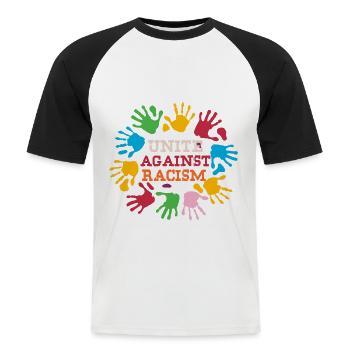 Anti Racism - Men's Baseball T-Shirt - white/black - Front - Nik (191cm)