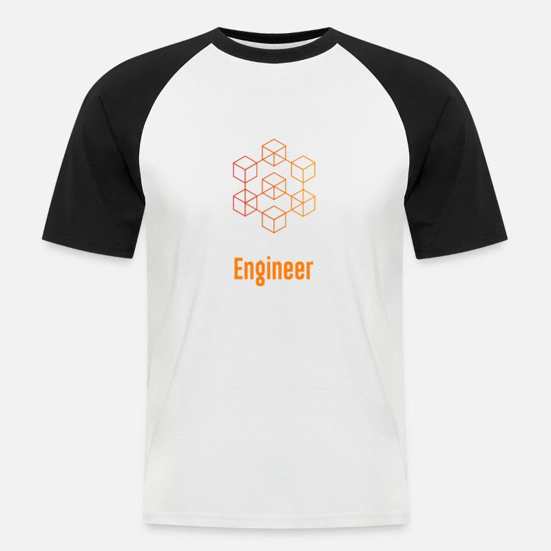 Blockchain Engineer - Kryptowährung - Männer Baseball-T-Shirt - Weiß/Schwarz