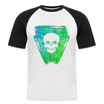 Crâne 2 E 5 - T-shirt baseball manches courtes Homme - blanc/noir - Devant - Nik (191cm)