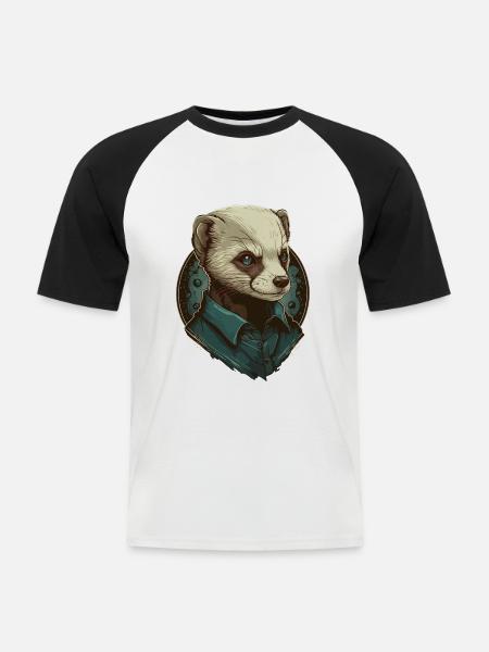 Ferrent im Hemd - Männer Baseball-T-Shirt - Weiß/Schwarz