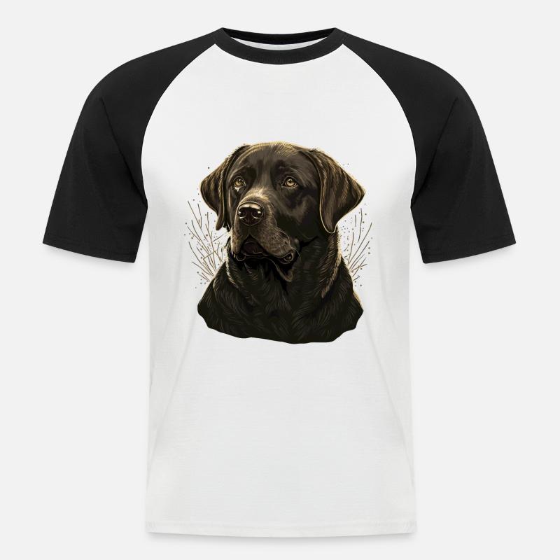 Verhalten Labrador Retriever - Männer Baseball-T-Shirt - Weiß/Schwarz