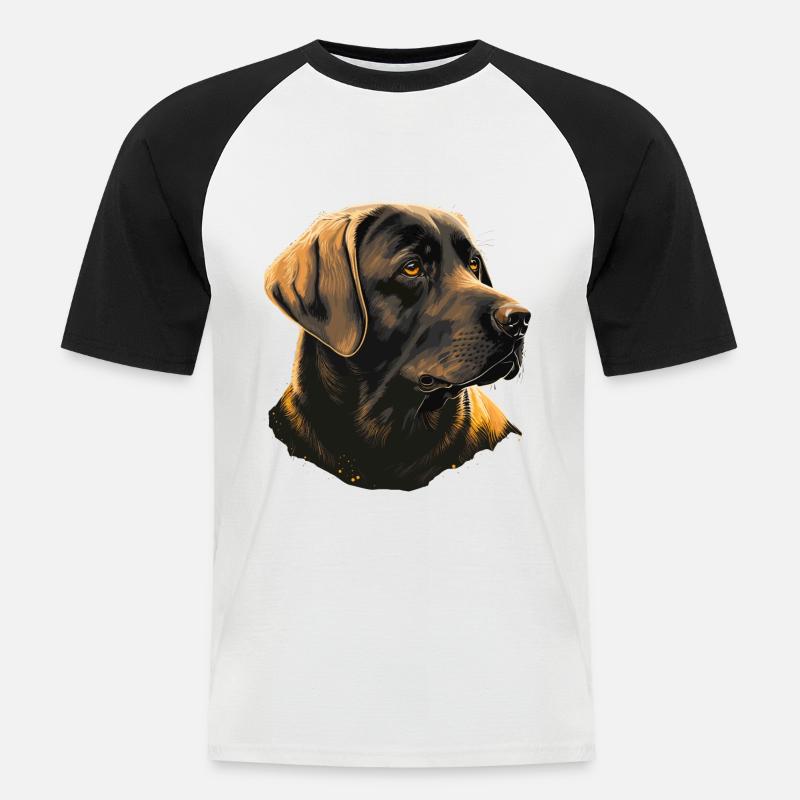 Formaler Labrador Retriever - Männer Baseball-T-Shirt - Weiß/Schwarz