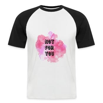 nichts für Sie - Männer Baseball-T-Shirt - Weiß/Schwarz - Vorne - Nik (191cm)
