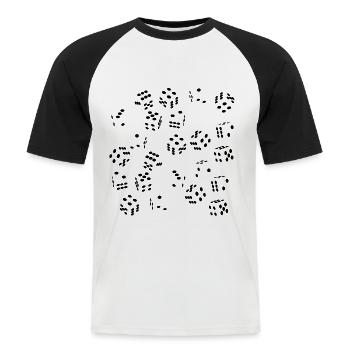 Dice - Optical Illusion - Game Night - Random - Men's Baseball T-Shirt - white/black - Front - Nik (191cm)