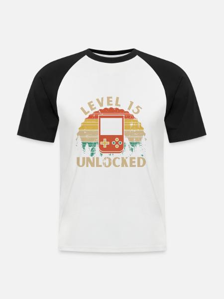Level 15 Unlocked - Men's Baseball T-Shirt - white/black