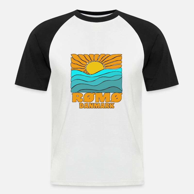 Romo Römo - Men's Baseball T-Shirt - white/black