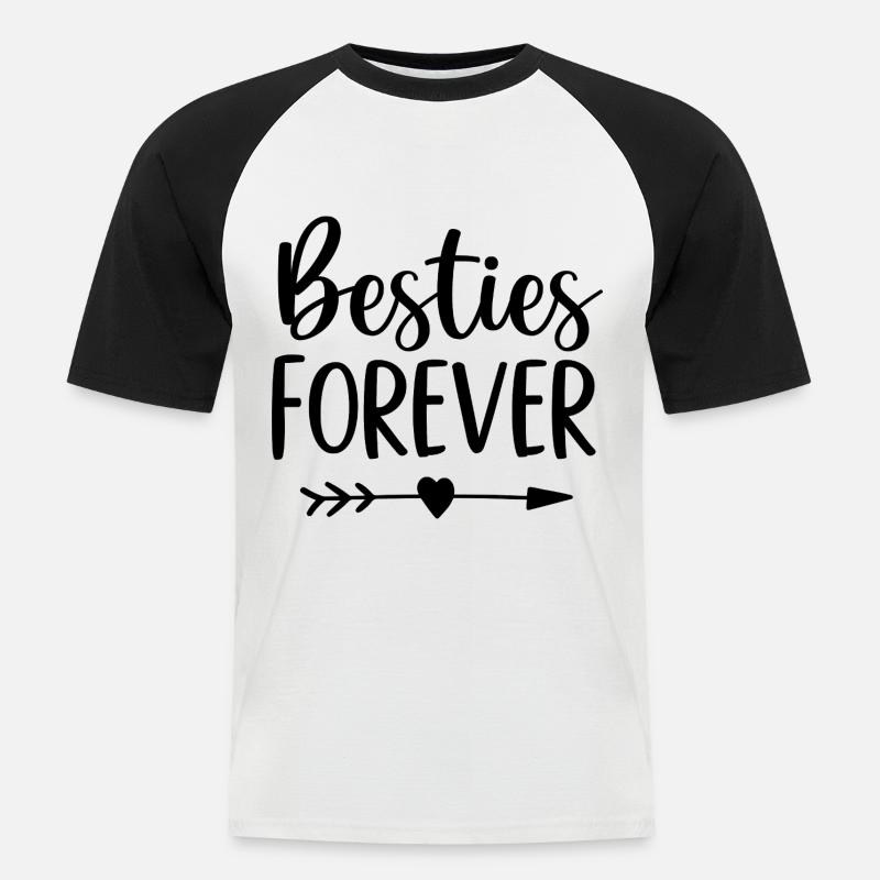 Migliori amici per sempre - Maglia da baseball a manica corta da uomo - bianco/nero