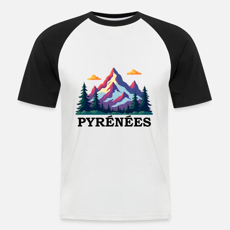 Pyrenaeen Pyrenees - Männer Baseball-T-Shirt - Weiß/Schwarz
