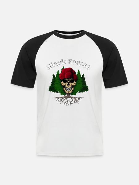 Black forest Tobera Style - Männer Baseball-T-Shirt - Weiß/Schwarz