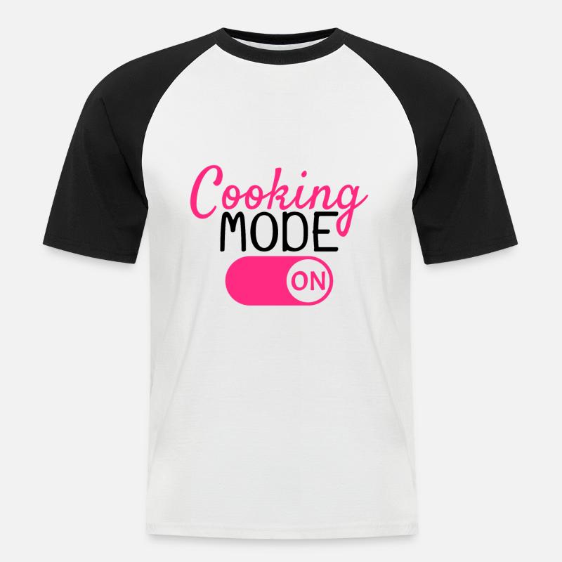 Kochen Koch - Männer Baseball-T-Shirt - Weiß/Schwarz