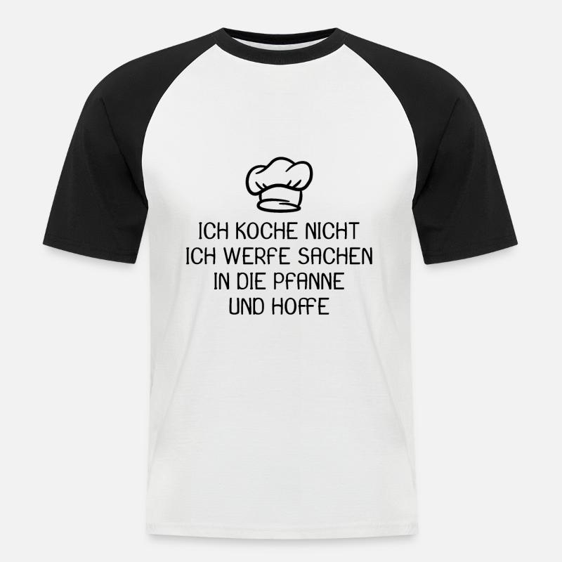 Koch Kochen Spruch lustig - Männer Baseball-T-Shirt - Weiß/Schwarz