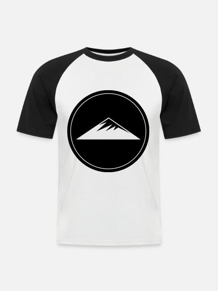 Mountains Symbol Circle - Men's Baseball T-Shirt - white/black