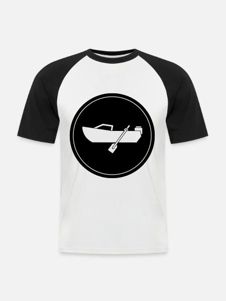 boot icon circle - Men's Baseball T-Shirt - white/black