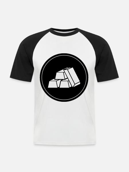 Gold Circle icon - Men's Baseball T-Shirt - white/black