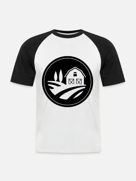 Farm Ernte Kreis - Männer Baseball-T-Shirt - Weiß/Schwarz