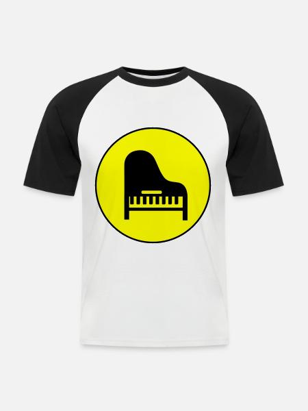 Piano music - Men's Baseball T-Shirt - white/black