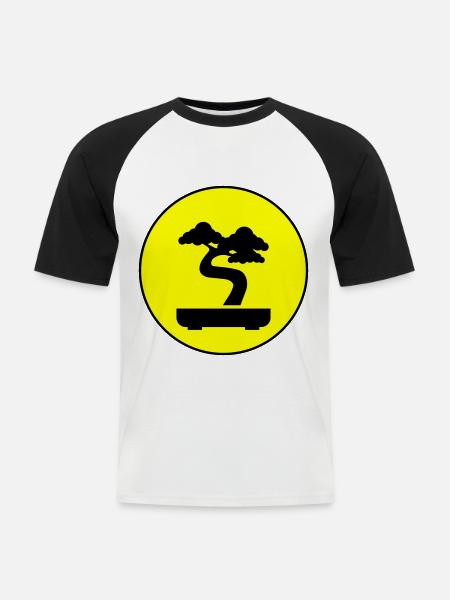 Bonsai icon Symbol - Men's Baseball T-Shirt - white/black