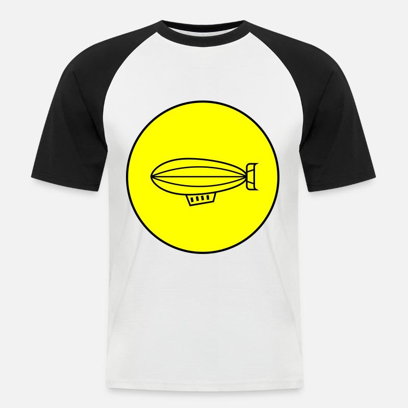 Zeppelin Icon Symbol - Männer Baseball-T-Shirt - Weiß/Schwarz