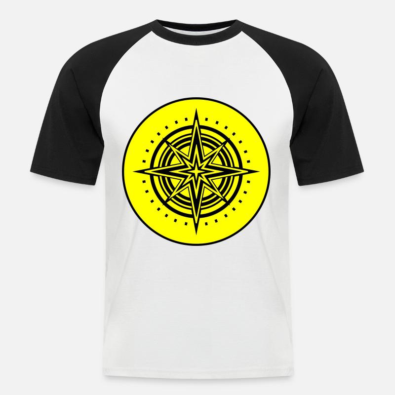 Compass icon icon - Men's Baseball T-Shirt - white/black